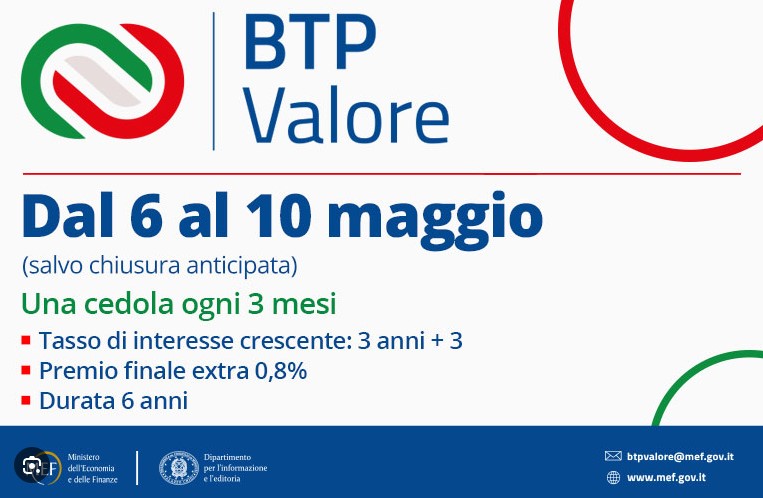 BTP Valore collocamento 6-10 maggio 2024